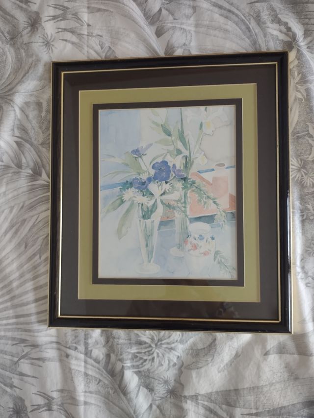 Cuadros de flores pintadas. Tamaño 40x35 cm