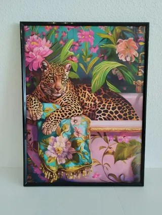 Lienzo Leopardo en Bañera 30x40