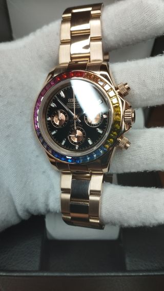 Reloj Seiko Mod Daytona Oyster Rose Gold Rainbow