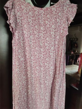 Vestido Verano Mujer Talla 46 Floral Rosa