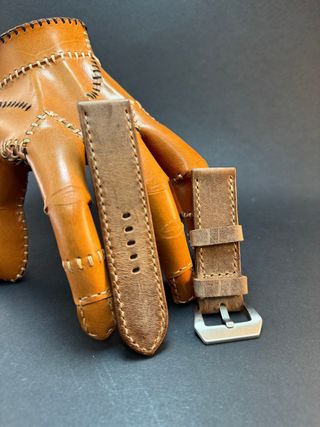 Correa artesanal de cuero vintage para reloj