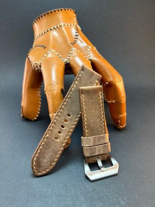 Correa artesanal de cuero vintage para reloj