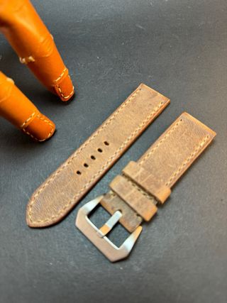 Correa artesanal de cuero vintage para reloj