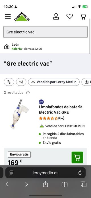 Gre Electric Vac Limpiafondos Piscina