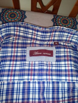 Camisa Marca Attore Camicia, cuadros azul y rojo,