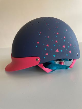 Casco equitación azul y rosa Talla 55-58