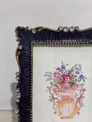 Portafotos metal esmaltado con brillantes