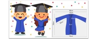 Túnica de graduación infantil azul