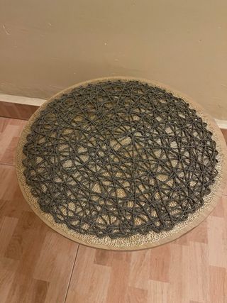 Mesa auxiliar redonda madera y metal