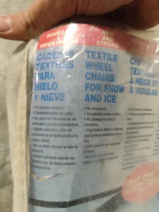 Cadenas de tela para nieve coche