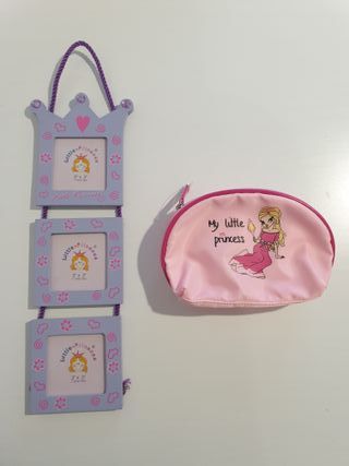 Neceser rosa infantil  y Portafotos PRINCESAS 