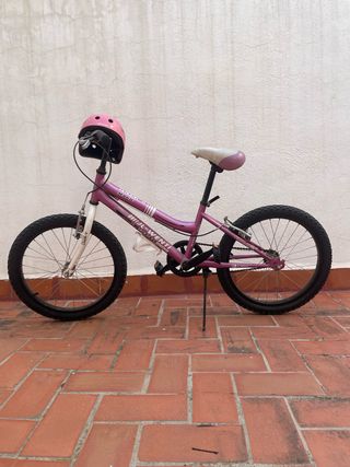 Bicicleta infantil rosa 20 + casco