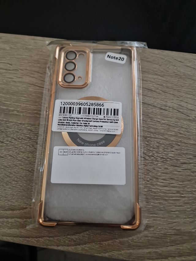 Funda Samsung Note 20 Oro Transparente