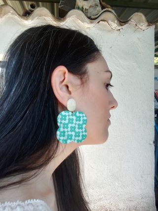 Pendientes años 60, pendientes estampados, hippie