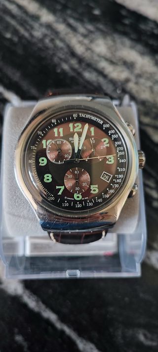 Reloj Swatch Irony Cronógrafo Negro/Plata (pila)