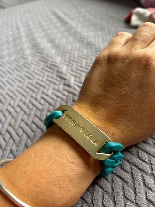 Pulsera Bimba y Lola Turquesa y Dorada