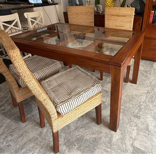 Conjunto Comedor BANAK Madera y Cristal