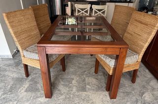 Conjunto Comedor BANAK Madera y Cristal