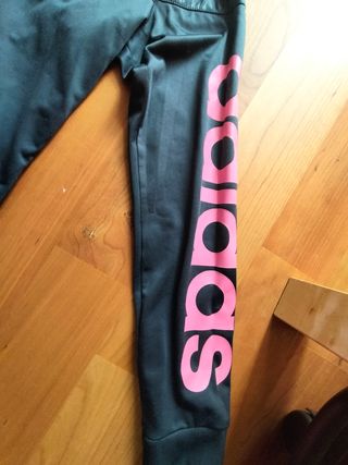 Chándal Adidas chica negro y rosa
