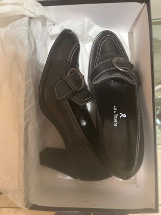 Zapatos Roseta Menorca Piel Negros Talla 38 