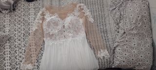 Traje niño beige T12/16 y vestido novia