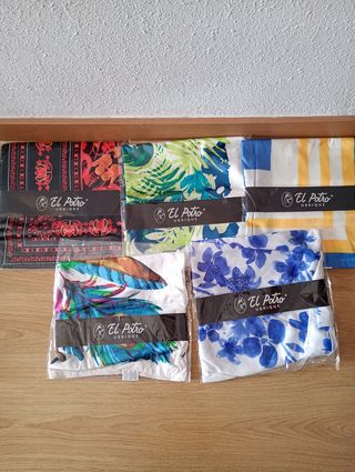 Fular El Potro Seda Azul y Blanco