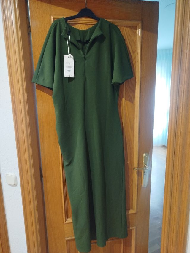 Vestido verde botella talla única