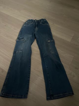 Pantalones vaqueros cargo azules