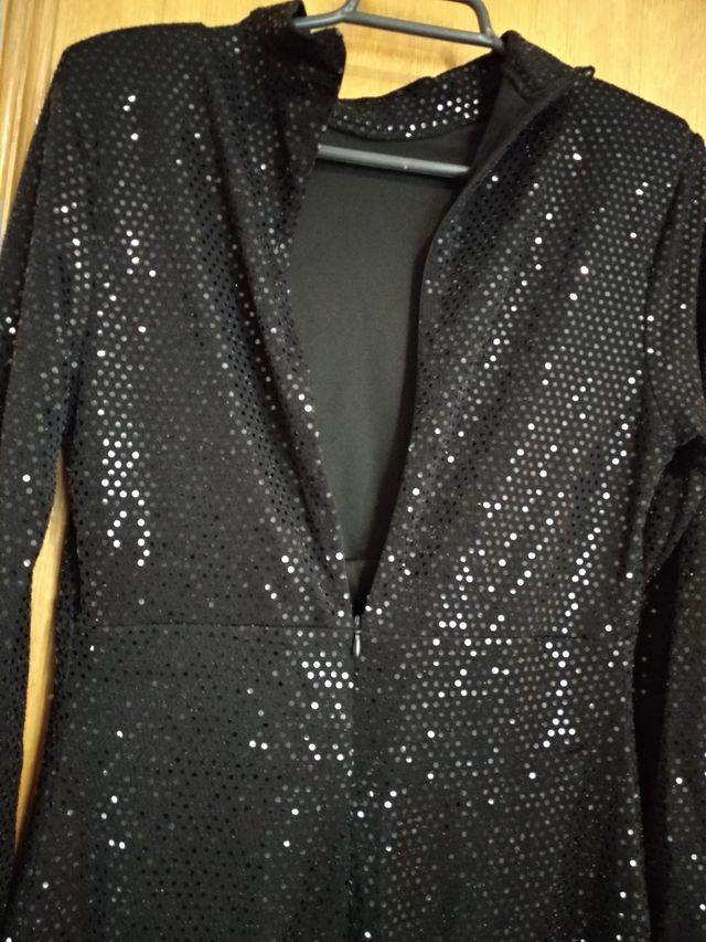 Vestido fiesta lentejuelas negro