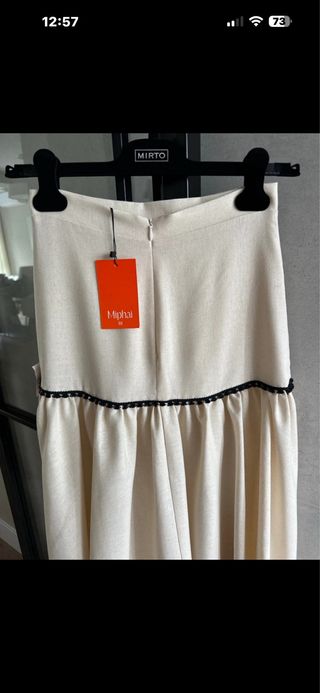 Falda larga Miphai beige 