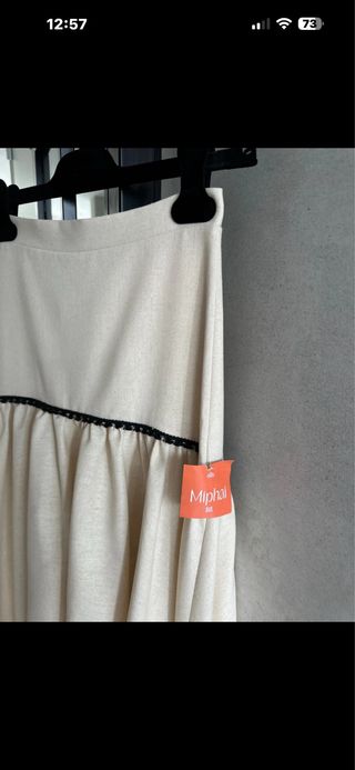 Falda larga Miphai beige 