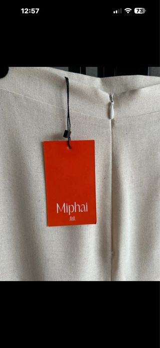 Falda larga Miphai beige 