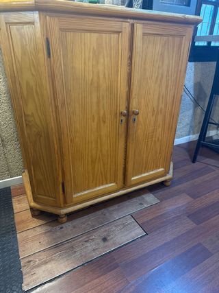 Vitrina de madera con puertas 