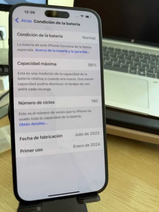 iPhone 15 Plus Negro con 98% Batería como nuevo