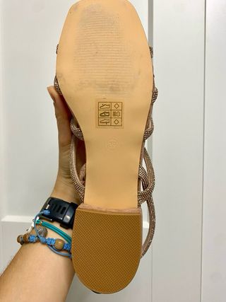 Sandalias Cayetano Gimenez Beige Brillantes