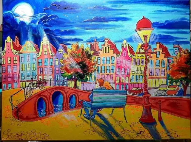 Quadro Starry night in Amsterdam Daniel Polya
