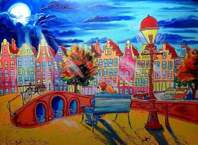 Quadro Starry night in Amsterdam Daniel Polya