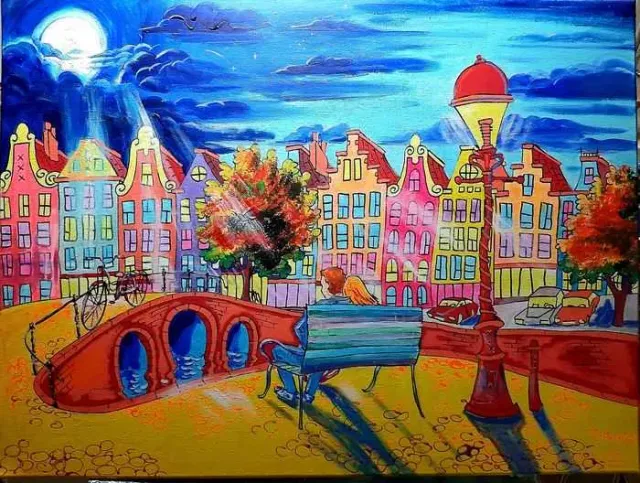 Quadro Starry night in Amsterdam Daniel Polya