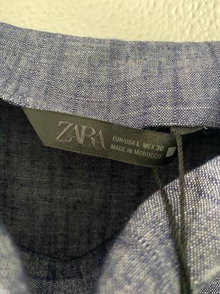 Vestido Lino Drapeado Zara Talla L