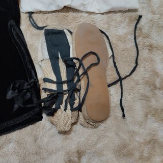 Alpargatas Baturro Talla 41 Beige/Negro