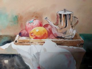 Acuarela original naturaleza muerta