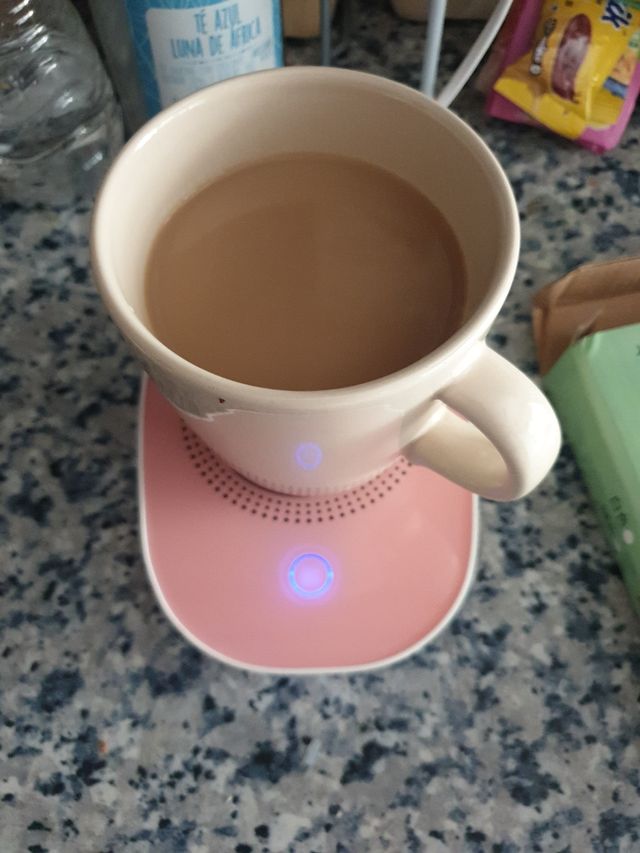 Calentador de tazas rosa