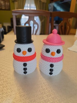 Figuras Muñecos Nieve imitación ganchillo