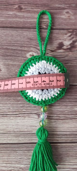 Ojo Turco Colgante Crochet Verde
