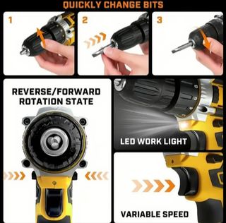 Taladro Inalámbrico YUNXI 21V con Accesorios