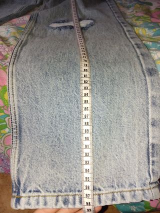 Pantalón vaquero ancho mujer casual