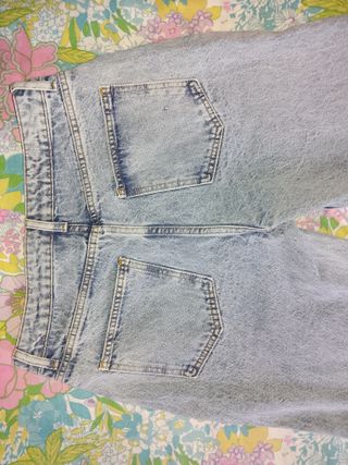 Pantalón vaquero ancho mujer casual
