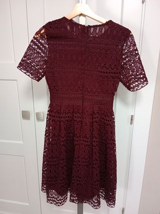 Vestido H&M encaje burdeos talla XS