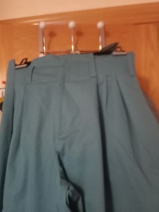 Falda pantalón color verde azulado