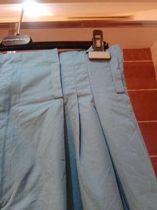 Falda pantalón color verde azulado